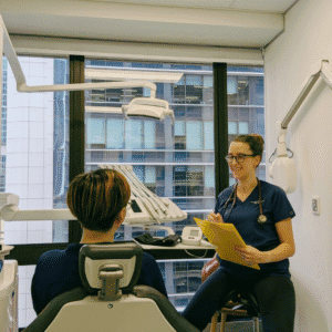 Patient having a dental sedation consultation