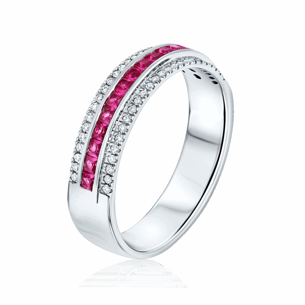 טבעת יהלומים וספיר