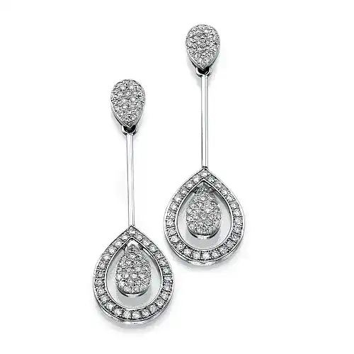 עגילי יהלומים תלויים