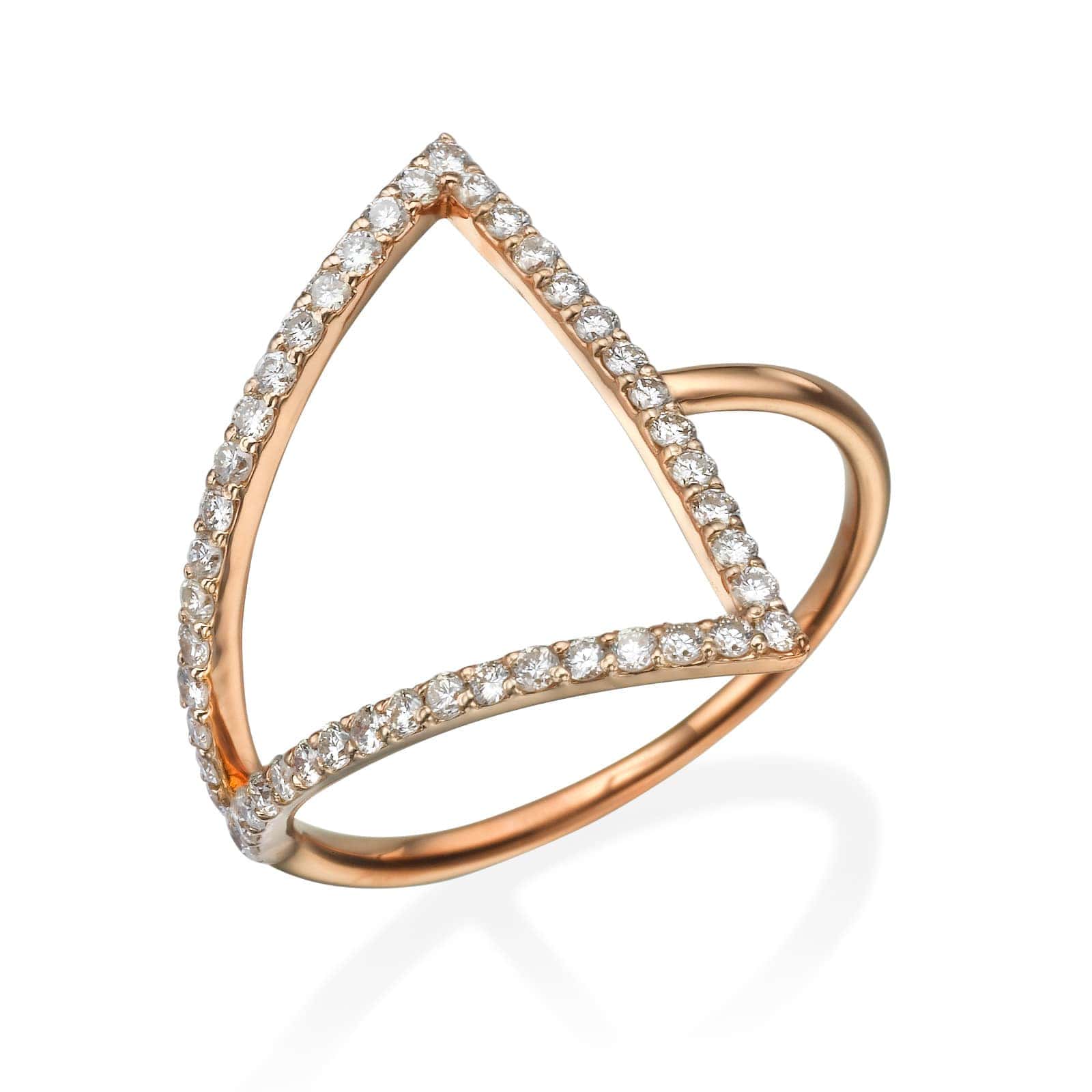 טבעת יהלומים משולשת