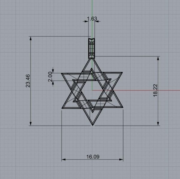 תליון מגן דוד זהב צהוב