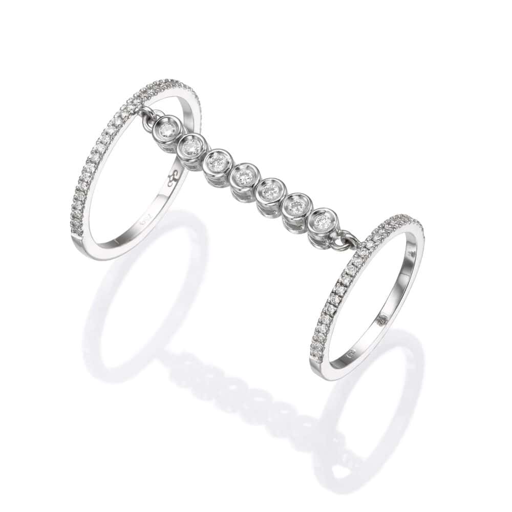 2 טבעות ופס יהלומים