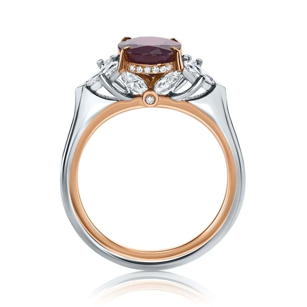 טבעת רובי אובל יוקרתית