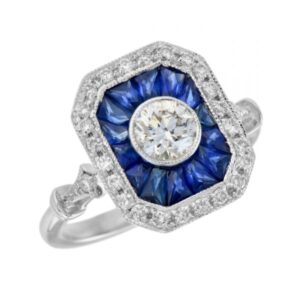 טבעת יהלומים ארט דקו