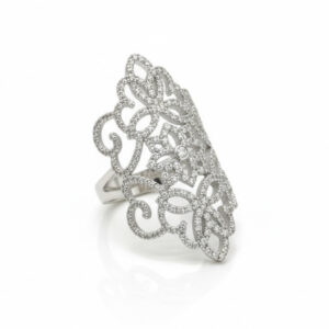 טבעת יהלומים דגם תחרה