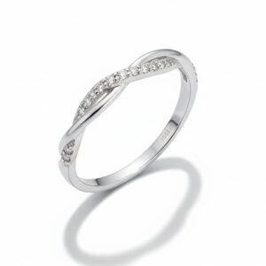 טבעת צמה יהלומים