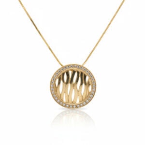 תליון עיגול יהלומים מעוצב