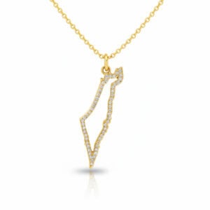 תליון ארץ ישראל משובץ יהלומים