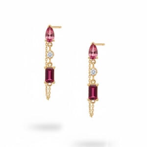 עגילי אבני חן תלויים