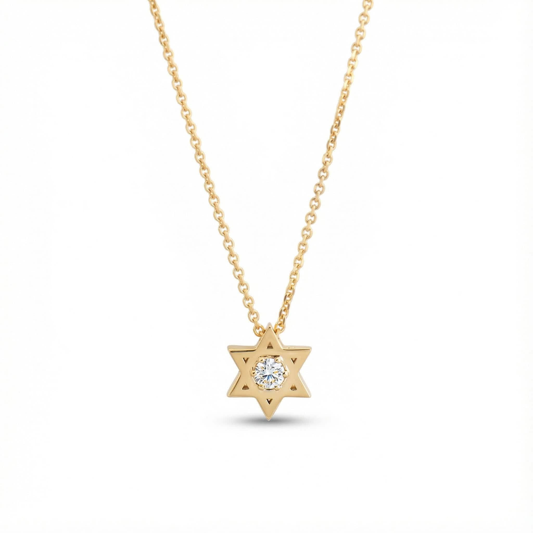 תליון מגן דוד יהלום במרכז