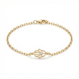 צמיד חמסה יהלום במרכז