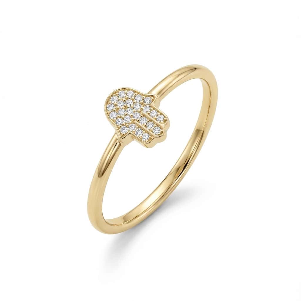 טבעת חמסה משובצת