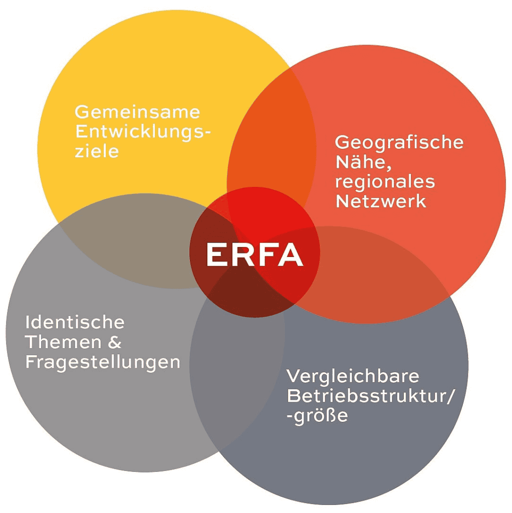 Venn-Diagramm zeigt regionale Fahrradentwicklungsziele und Themen.