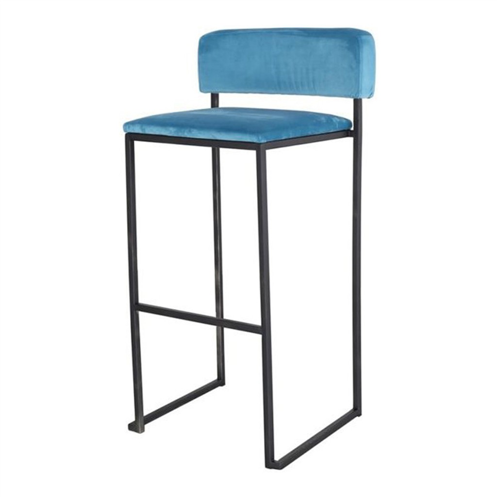 Barhocker Riva SCHWARZ Samt petrol