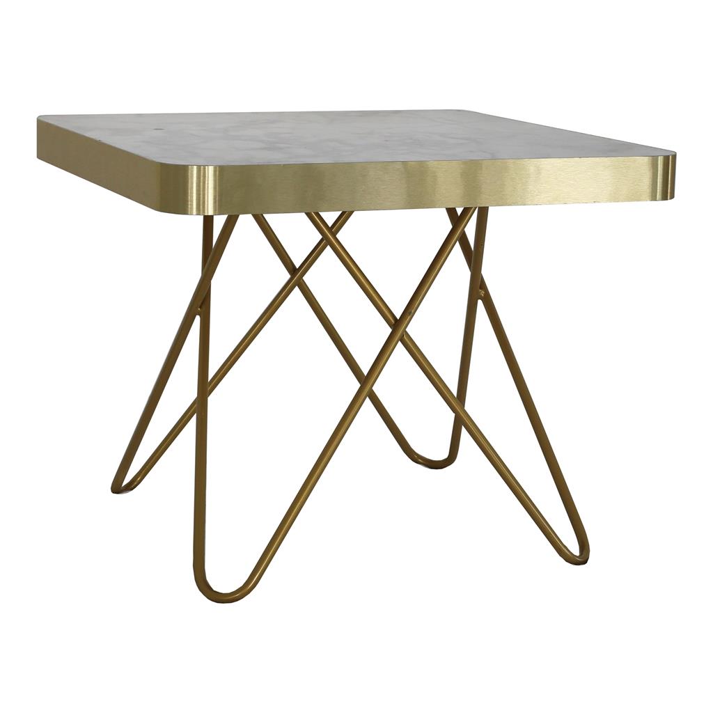 Beistelltisch Chloe GOLD Platte Marmor