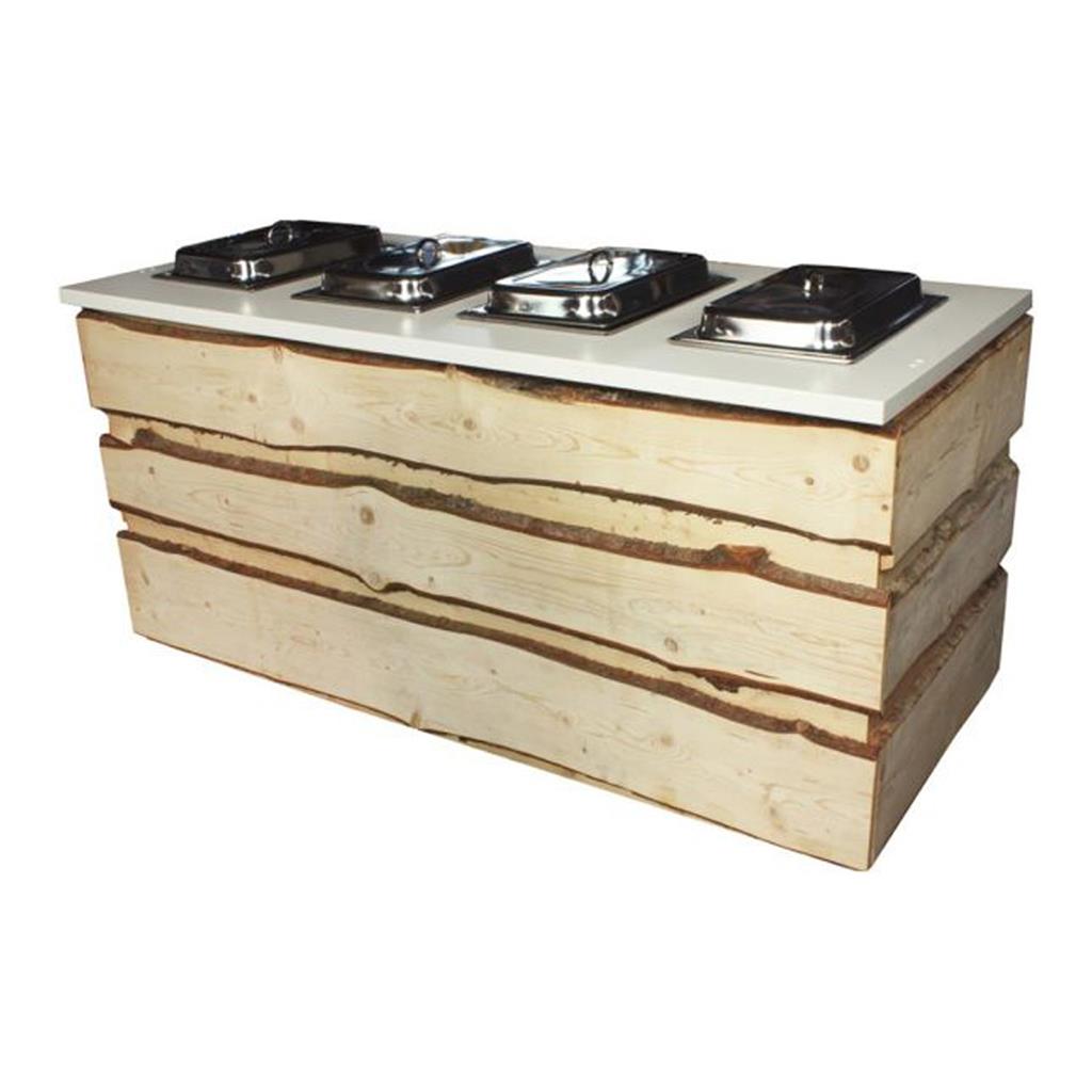 Buffetanlage Wooden Spirit, inkl. 4 Chafings, el. Betrieb