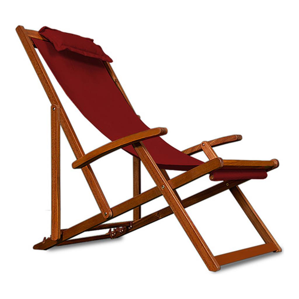 Liegestuhl mit Armlehne, rot