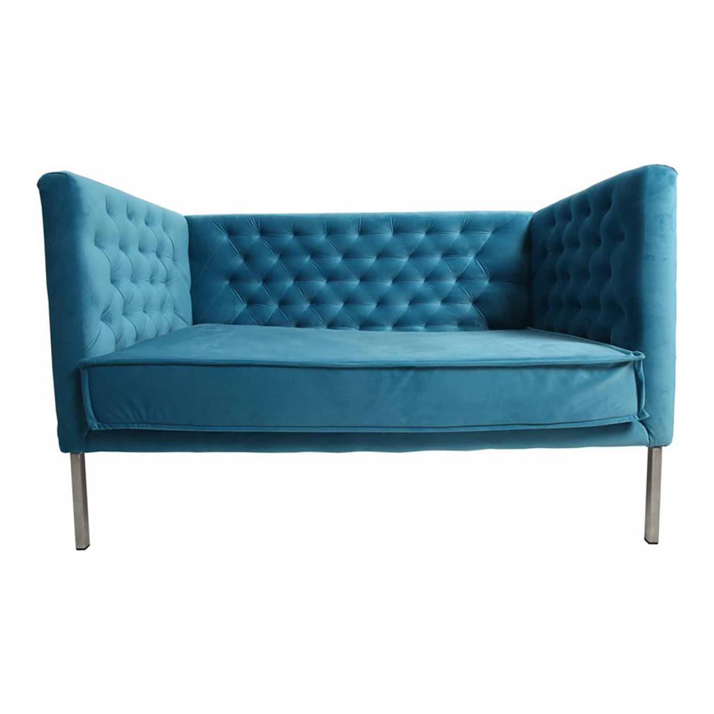 Lounge Vittorio 2-Sitzer Samt Petrol