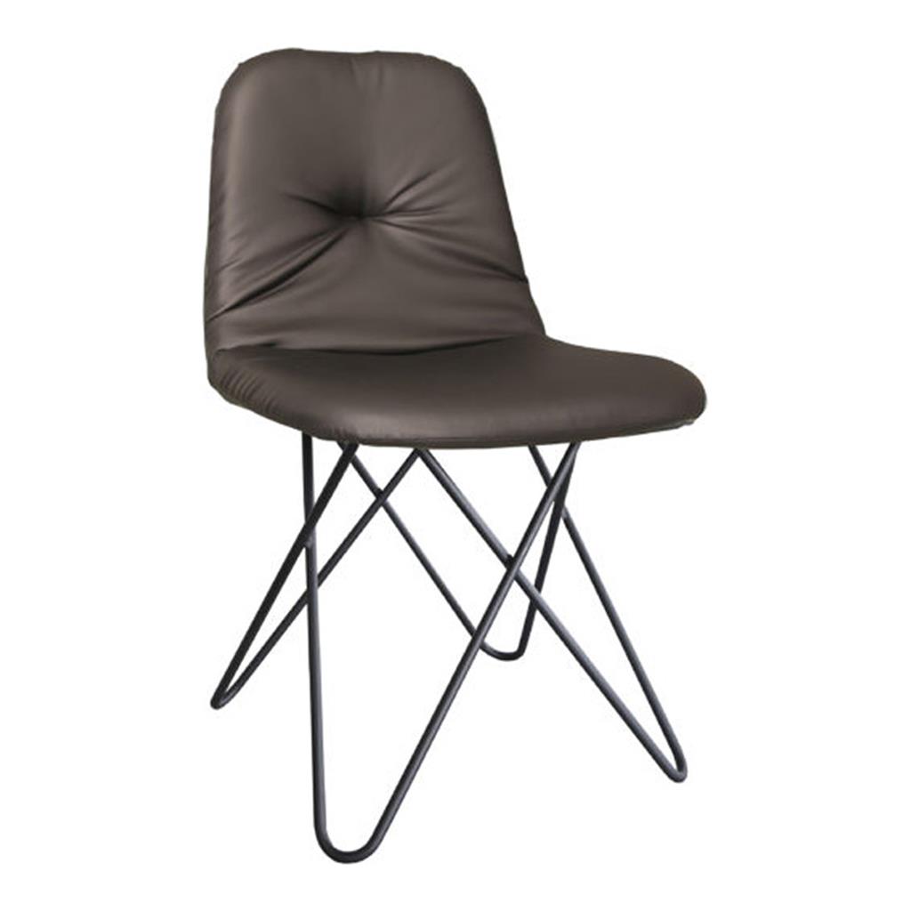 Stuhl Chloe GESTELL SCHWARZ Polster schwarz PU-Leder