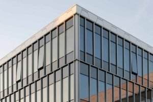 a commercial building with a flat roof