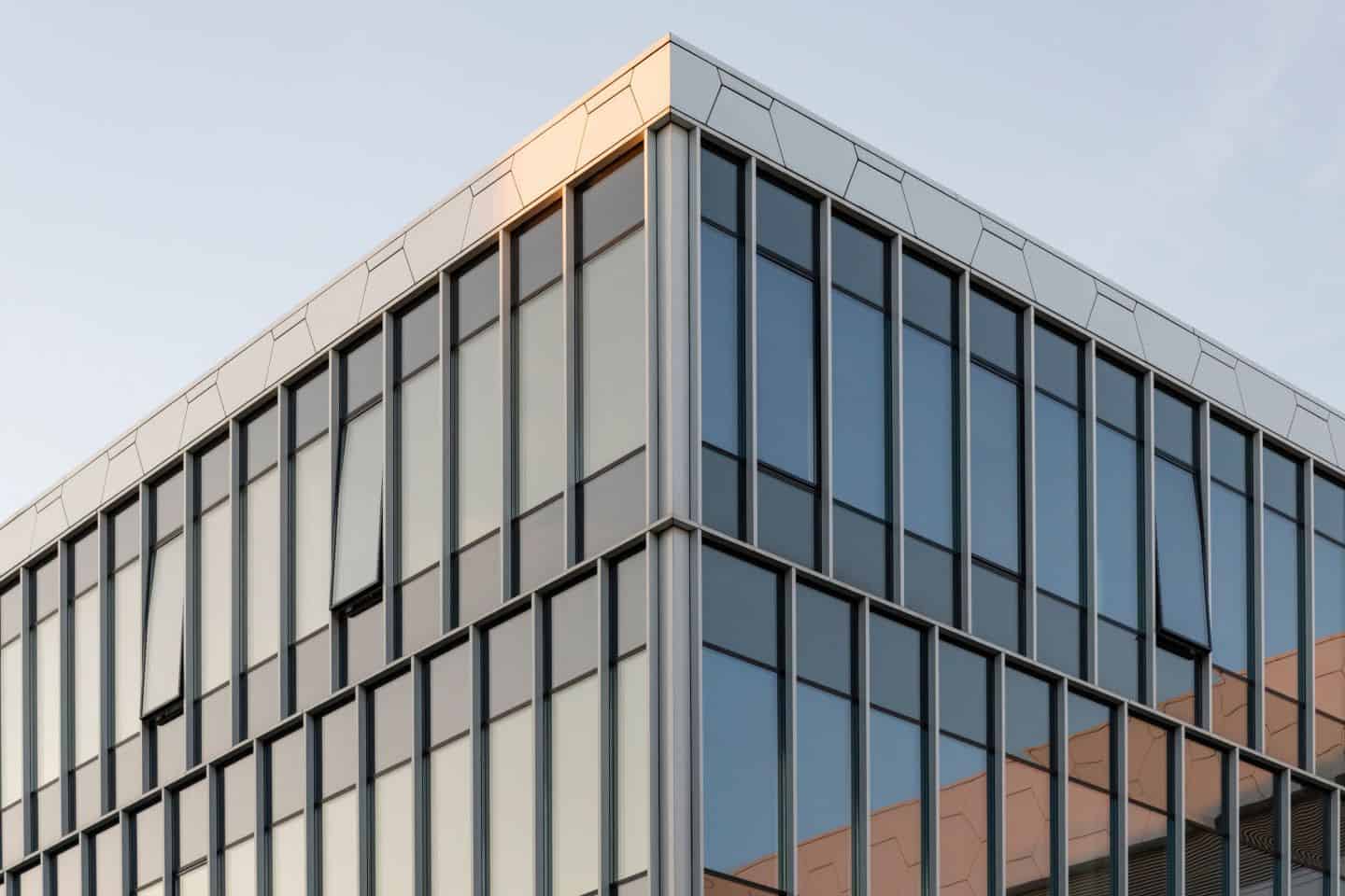 a commercial building with a flat roof