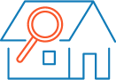 Illustration of magnifying glass over a house Illustration of magnifying glass over a house