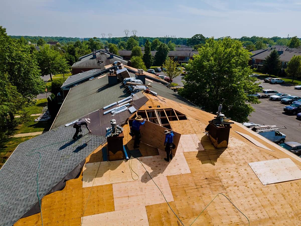 House having new roof installed House having new roof installed