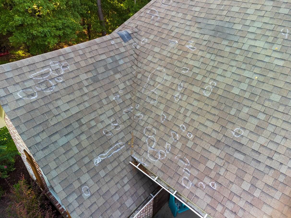 Damage marked for repair Damage marked for repair