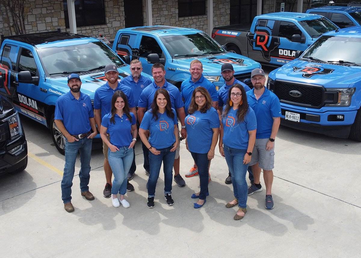 Dolan team photo in front of company trucks San Antonio, TX Dolan team photo in front of company trucks San Antonio, TX