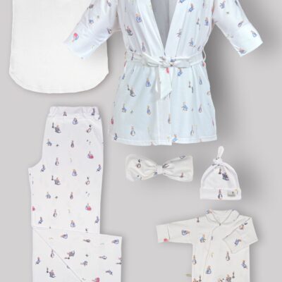 ست 6 تکه بیمارستانی طرح پیتر ربیت با سرهمی و کلاه