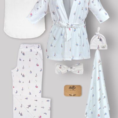 ست 6 تکه بیمارستانی طرح پیتر ربیت با دورپیچ و کلاه