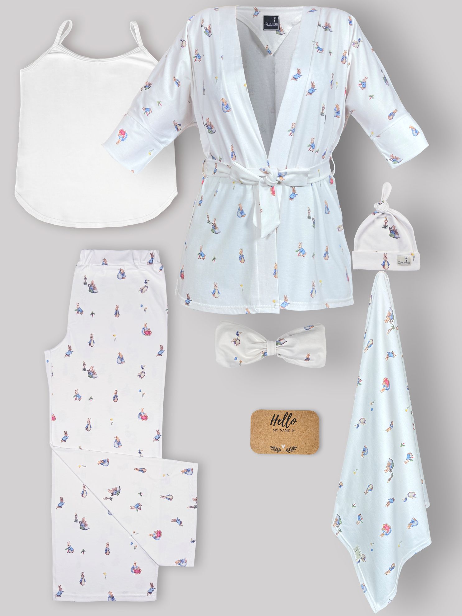 ست 6 تکه بیمارستانی طرح پیتر ربیت با دورپیچ و کلاه