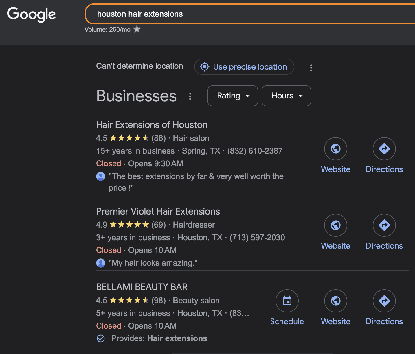 SEO Portfolio Client Results