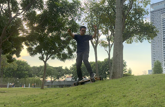 Evolve Fusion going up a hill