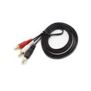Аудіо відео кабель av 3.5 jack (тюльпан 2), 1.5 м (в пакеті).