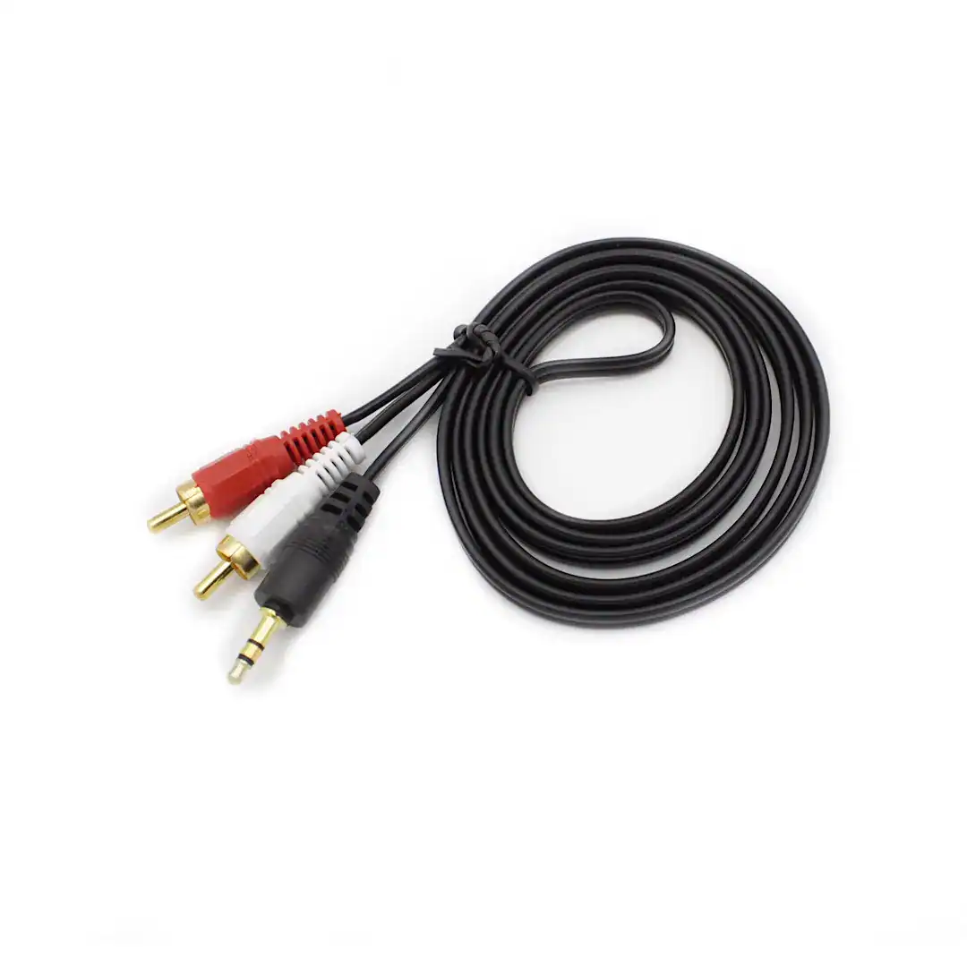 Аудіо відео кабель av 3.5 jack (тюльпан 2), 1.5 м (в пакеті).