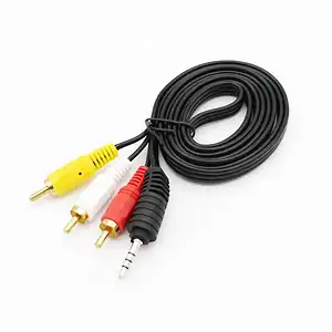 Аудіо візуальний кабель av 3.5 jack (тюльпан 3) довжиною 1.5 м.