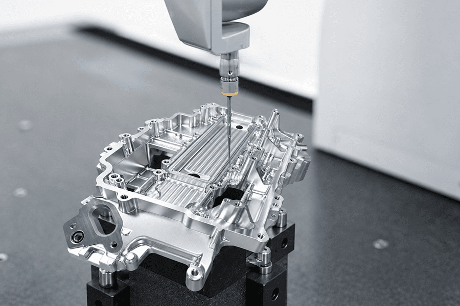 CMM inspection on 6061-T6 aluminum CNC machining cavity Caption