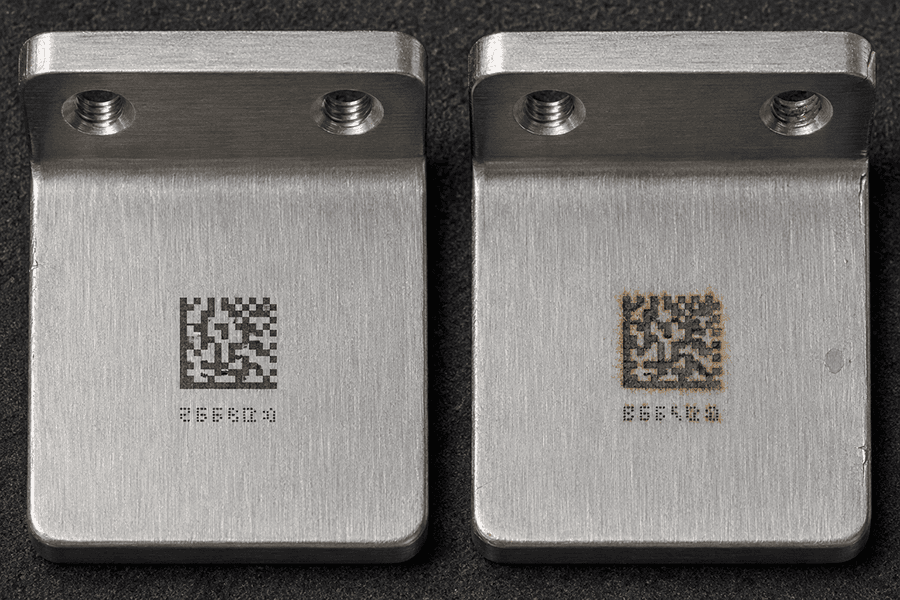 316L laser mark sequence comparison ASTM A967 passivation before after