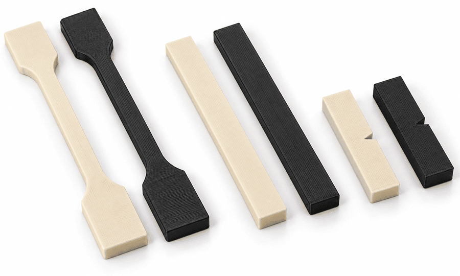 PLA vs PLA+ mechanical property comparison using tensile, flexural and impact specimens