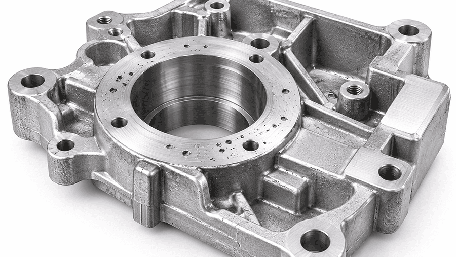 Zinc die casting porosity exposed after CNC machining on a critical sealing or bore surface