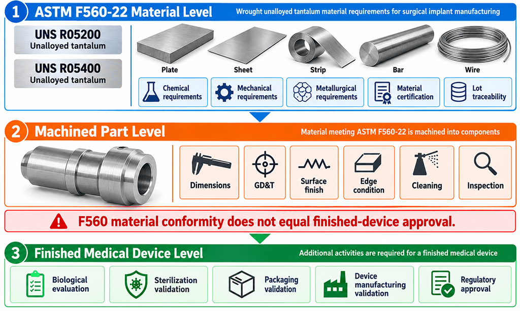 Tantalum machining RFQ checklist covering UNS grade, ASTM specification, drawing CTQs, inspection and MTR traceability