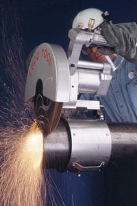 Pipe Saw Air-powered saw cut boiler panels, tube, pipe, tanks, sheets and cylindrical structures