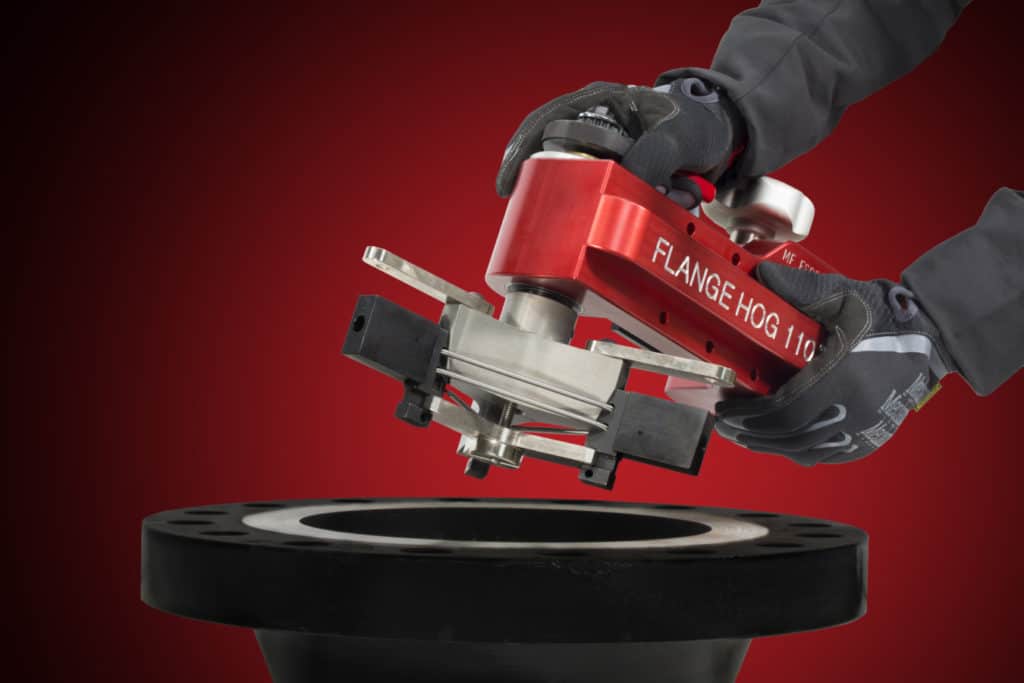 Flange facer, flange facing, re-facing flanges, reconditioning rusty, scarred or worn flange gasket seats