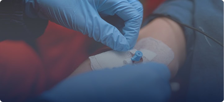 Blood sample being collected for biomarker testing