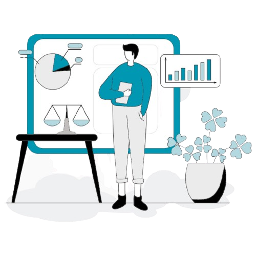 Illustration showing revenue cycle management with billing analytics and compliance reporting