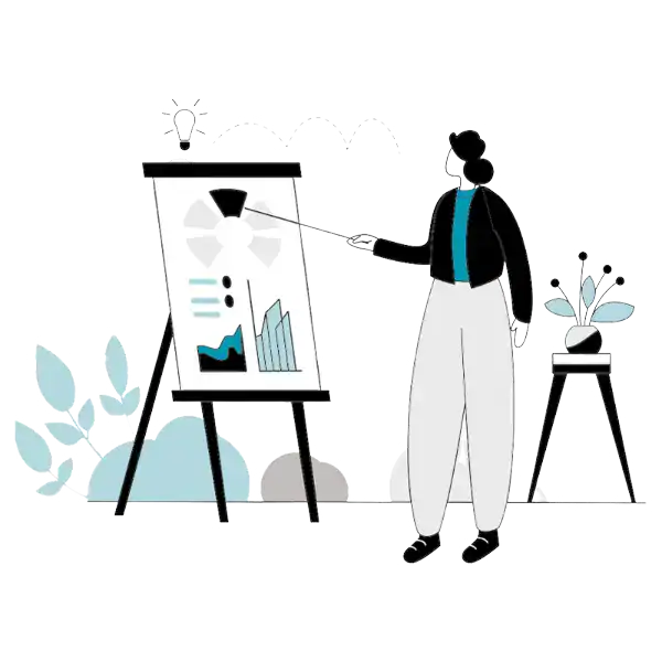 Illustration of healthcare revenue cycle analytics presentation for medical billing performance improvement