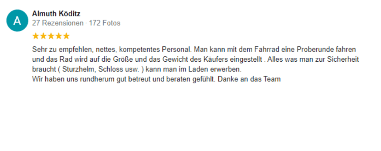 Fahrradladen Fahrrad Gerth in Schmölln mit großer Auswahl an Fahrrädern.