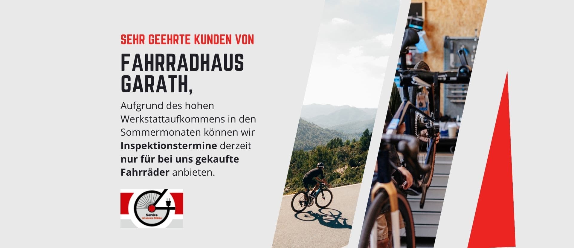 Fahrradhaus Garath in Düsseldorf mit Fahrradservice und Verkauf.