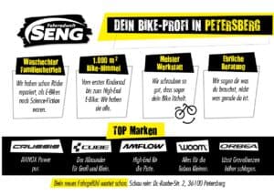 Fahrradwelt Seng in Petersberg mit Fahrrad- und Serviceangeboten.